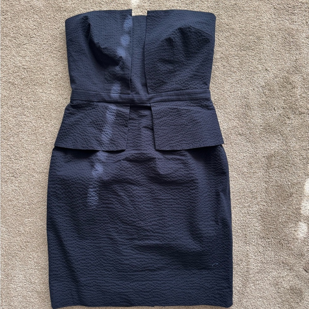 NWOT Banana Republic Strapless Textured Navy Dress